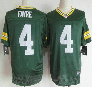 Nike Green Bay Packers #4 Brett Favre Green Elite Jersey