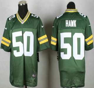 Nike Green Bay Packers #50 A.J. Hawk Green Elite Jersey