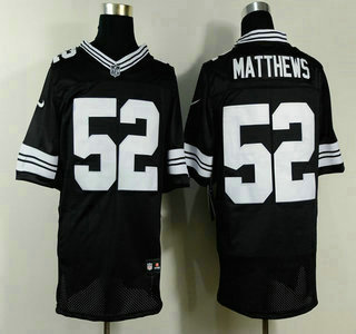 Nike Green Bay Packers #52 Clay Matthews Black Elite Jersey