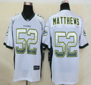 Nike Green Bay Packers #52 Clay Matthews Drift Fashion White Elite Jersey