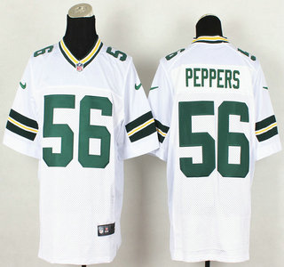 Nike Green Bay Packers #56 Julius Peppers White Elite Jersey