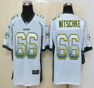 Nike Green Bay Packers #66 Ray Nitschke Drift Fashion White Elite Jersey