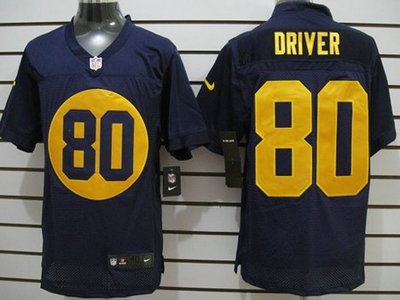Green Bay Packers 80 Donald Driver Navy Blue 2012 Nike NFL Elite Jerseys