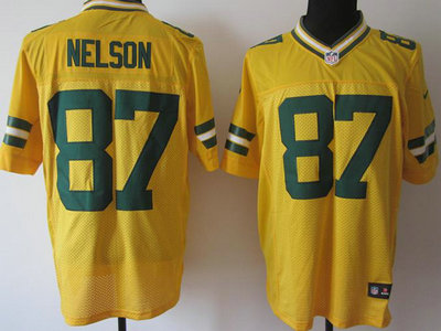 Green Bay Packers Jordy Nelson Yellow 2012 Nike NFL Elite Jerseys