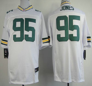 Nike Green Bay Packers #95 Datone Jones White Elite Jersey