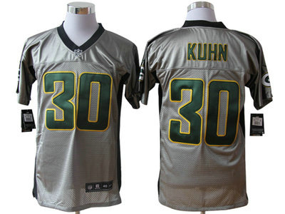 Nike Green Bay Packers 30 John Kuhn Grey Shadow 2012 Nike NFL Elite Jersey