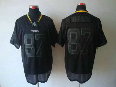 Nike Green Bay Packers 87 Jordy Nelson Lights Out Black Elite Jerseys