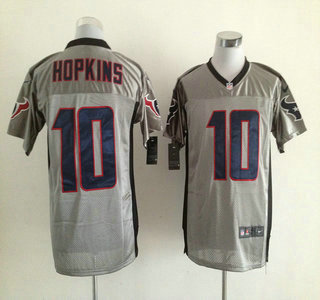 Nike Houston Texans #10 DeAndre Hopkins Grey Shadow Elite Jerseys