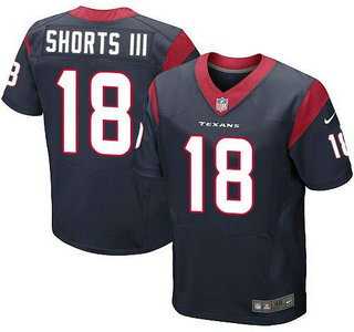 Nike Houston Texans #18 Cecil Shorts III Navy Blue Elite Jersey