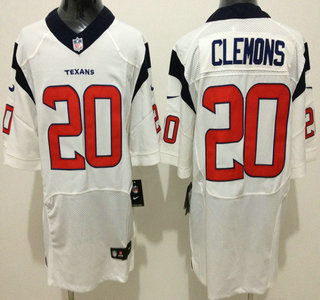 Nike Houston Texans #20 Chris Clemons White Elite Jersey