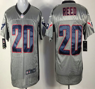 Nike Houston Texans #20 Ed Reed Grey Shadow Jersey