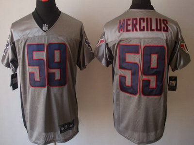 Nike Houston Texans 59 Whitney Mercilus Gray Elite Jersey