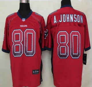 Nike Houston Texans #80 Andre Johnson Red Drift Fashion Elite Jersey