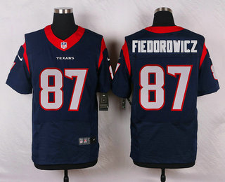 Nike Houston Texans #87 C. J. Fiedorowicz Blue Elite Jersey