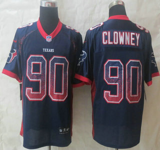 Nike Houston Texans #90 Jadeveon Clowney Drift Fashion Blue Elite Jersey