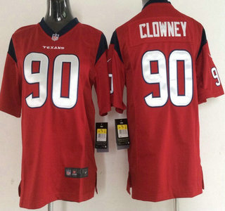 Nike Houston Texans #90 Jadeveon Clowney Red Game Kids Jersey