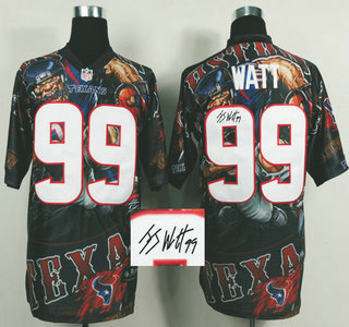 Nike Houston Texans #99 J.J. Watt 2014 Fanatic Fashion Elite Signed Jersey