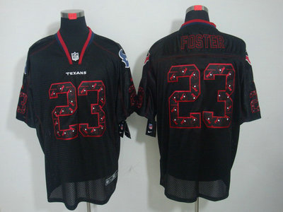 Nike Houston Texans 23 Arian Foster Lights Out Black Elite Jersey
