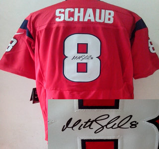 Nike Houston Texans 8 Matt Schaub Red Signed Elite Jersey