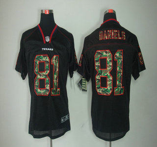 Nike Houston Texans 81 Owen Daniels Black With Camo Elite Jersey