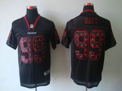 Nike Houston Texans 99 J.J. Watt Lights Out Black Elite Jerseys