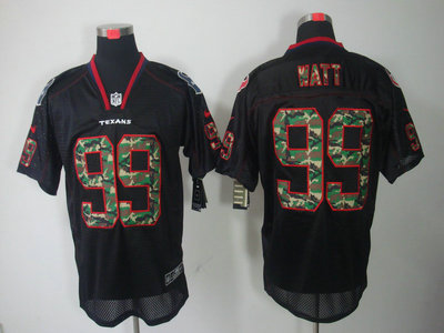 Nike Houston Texans 99 J.J. Watt Camo Fashion Black Elite Jersey