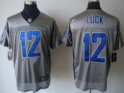 Nike Indianapolis Colts 12 Andrew Luck Grey Shadow 2012 Nike NFL Elite Jersey