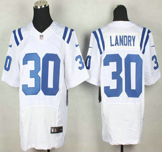 Nike Indianapolis Colts #30 LaRon Landry White Elite Jersey