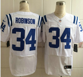 Nike Indianapolis Colts #34 Josh Robinson White Elite Jersey