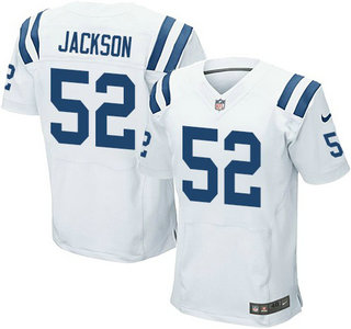Nike Indianapolis Colts #52 D'Qwell Jackson White Elite Jersey
