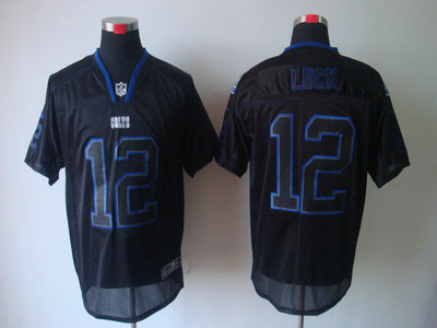 Nike Indianapolis Colts 12 Andrew Luck Lights Out Black 2012 Nike NFL Elite Jersey