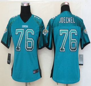 Nike Jacksonville Jaguars #76 Luke Joeckel Drift Fashion Green Elite Womens Jersey