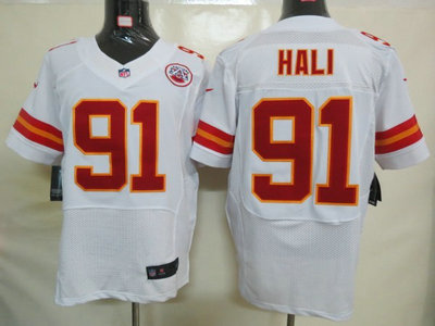 Nike Kansas City Chiefs 91 Tamba Hali White 2012 Nike NFL Elite Jersey