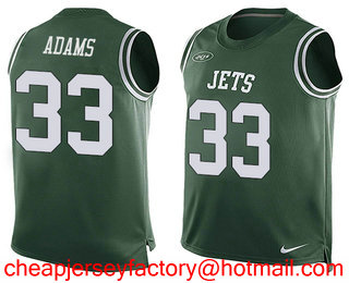 Nike Jets #33 Jamal Adams Green Team Color Men's Stitched NFL Limited Tank Top Jersey