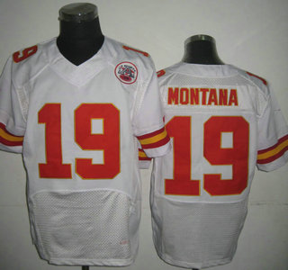 Nike Kansas City Chiefs #19 Joe Montana Elite White Jersey