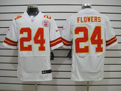 Nike Kansas City Chiefs 24 Flowers White 2012 Nike NFL Elite Jersey