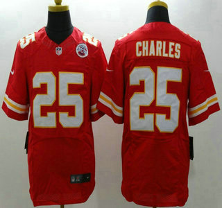 Nike Kansas City Chiefs #25 Jamaal Charles Red Elite Jersey