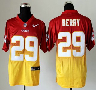 Nike Kansas City Chiefs #29 Eric Berry Drift Fashion II Red With Yellow 2013 Elite Jersey