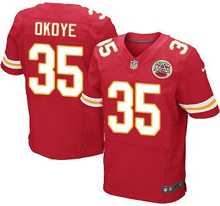 Nike Kansas City Chiefs #35 Christian Okoye Red Elite Jersey