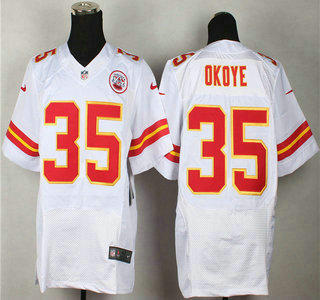 Nike Kansas City Chiefs #35 Christian Okoye White Elite Jersey