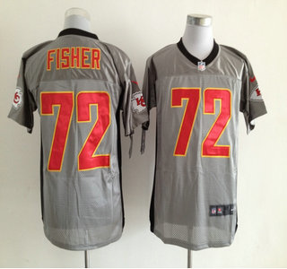 Nike Kansas City Chiefs #72 Eric Fisher Grey Elite Jersey