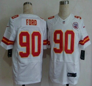 Nike Kansas City Chiefs #90 Dee Ford White Elite Jersey