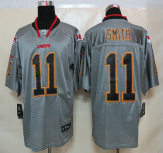 Nike Kansas City Chiefs 11 Alex Smith Lights Out Grey Elite Jerseys