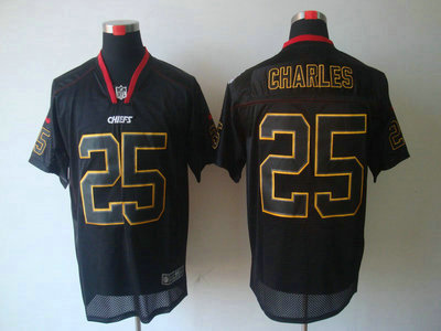 Nike Kansas City Chiefs 25 Jamaal Charles Lights Out Black Elite Jerseys