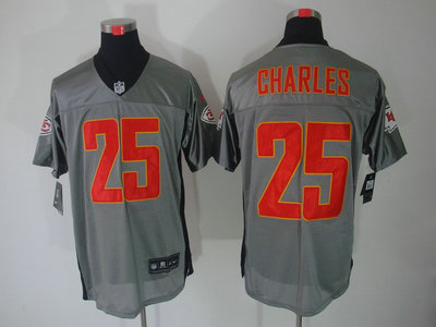 Nike Kansas City Chiefs 25 Jamaal Charles Gray Elite Jersey