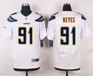 Nike Los Angeles Chargers #91 Kendall Reyes White Road NFL Nike Elite Jersey