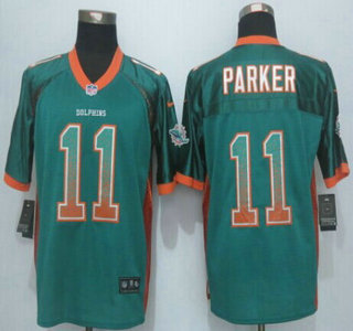 Nike Miami Dolphins #11 DeVante Parker Drift Fashion Green Elite Jersey