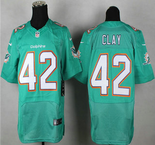 Nike Miami Dolphins #42 Charles Clay 2013 New Style Green Elite Jersey