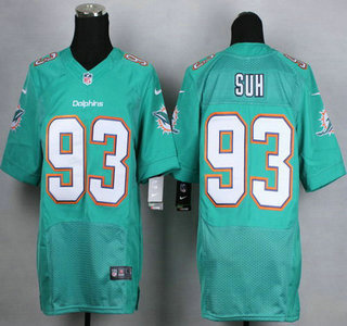 Nike Miami Dolphins #93 Ndamukong Suh 2013 Green Elite Jersey
