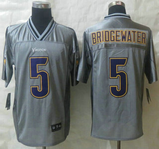 Nike Minnesota Vikings #5 Teddy Bridgewater Grey Vapor Elite Jersey